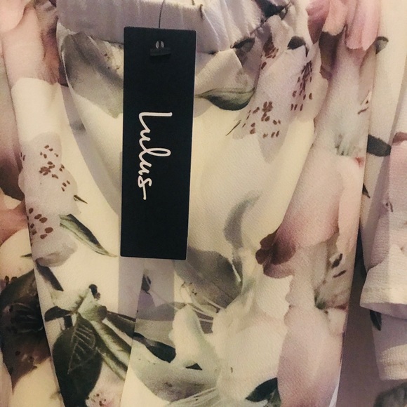 Lulu’s Floral White Off the Shoulder Shift Dress - Picture 5 of 6